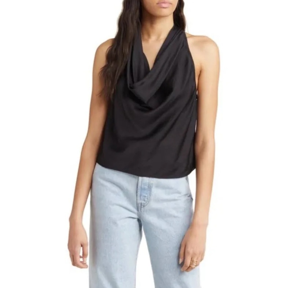 Open Edit Cowl Neck Satin Tank SMALL /gently worn once